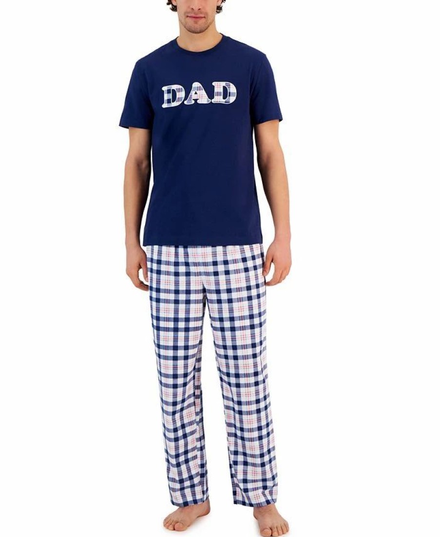 Pajamas & Robes * | Family Pajamas Men'S Dad Plaid Mix It Pajama Set, Created For Macy'S Simple Plaid