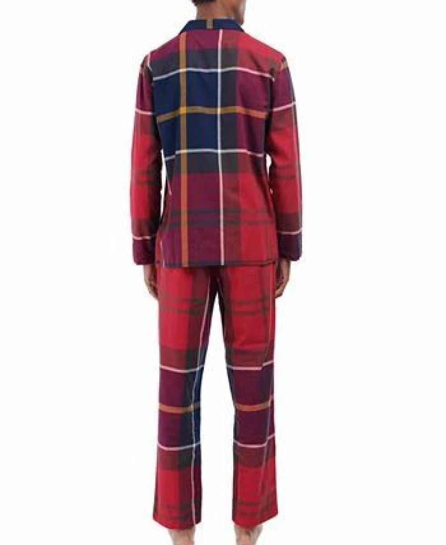 Pajamas & Robes * | Barbour Men'S Large-Scale Tartan Pajama Set Red Tartan