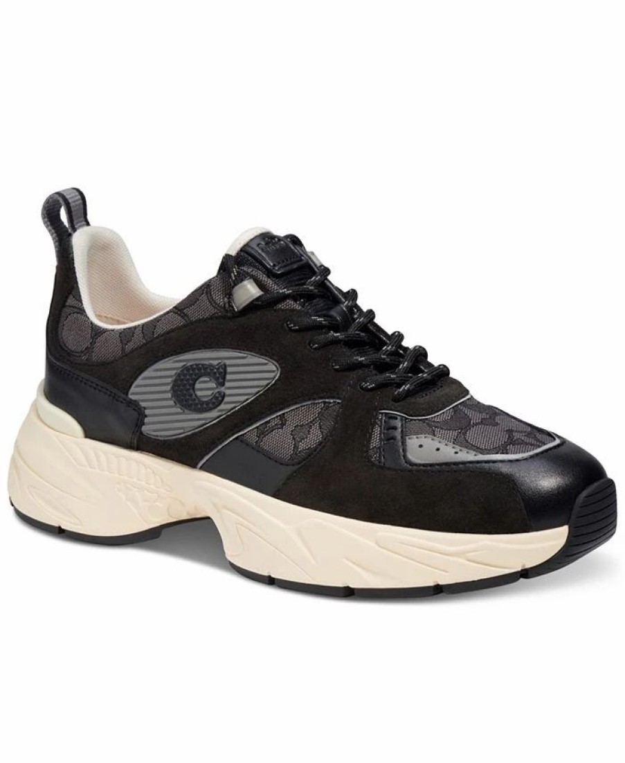 All Men'S Shoes * | Coach Men'S Signature Tech Runner Sneakers Black