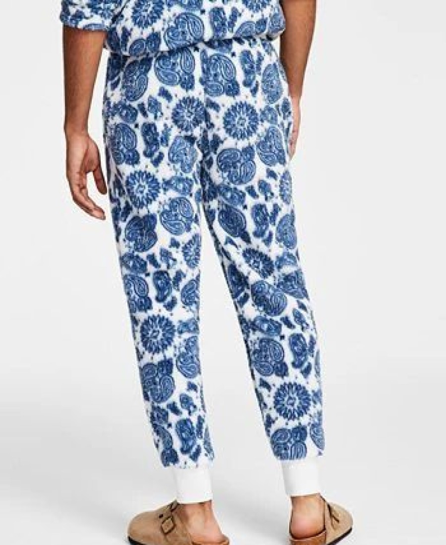 Pants * | Sun + Stone Men'S Regular-Fit Paisley Bandana-Print Fleece Joggers, Created For Macy'S Vintage White Combo