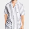 Pajamas & Robes * | Nautica Men'S Cotton Striped Pajama Shirt Bright White