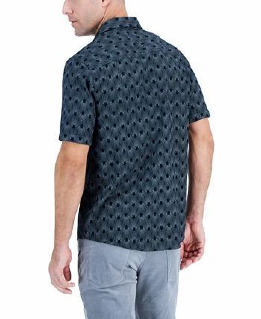 Casual Button-Down Shirts * | Alfani Men'S Short-Sleeve Reebe Geometric-Print Shirt, Created For Macy'S