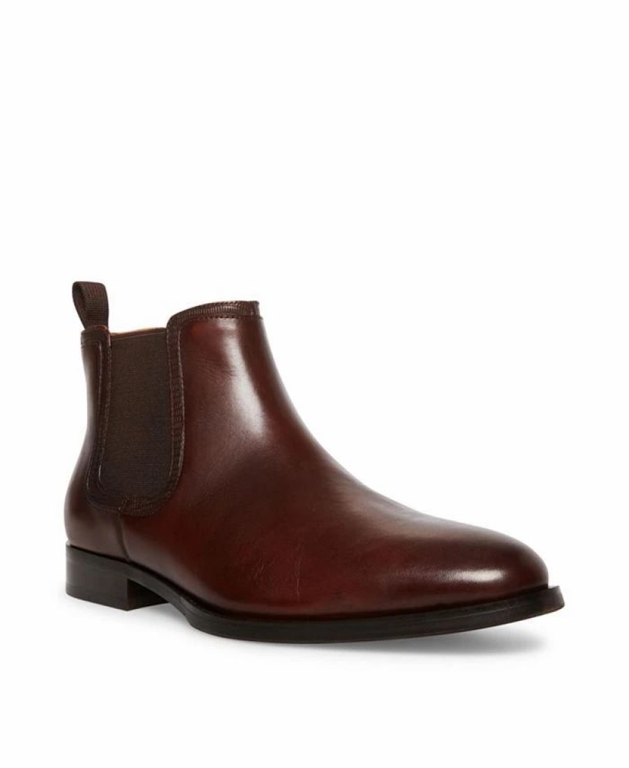 All Men'S Shoes * | Steve Madden 'S Duke Dress Chelsea Boots Cognac Leather