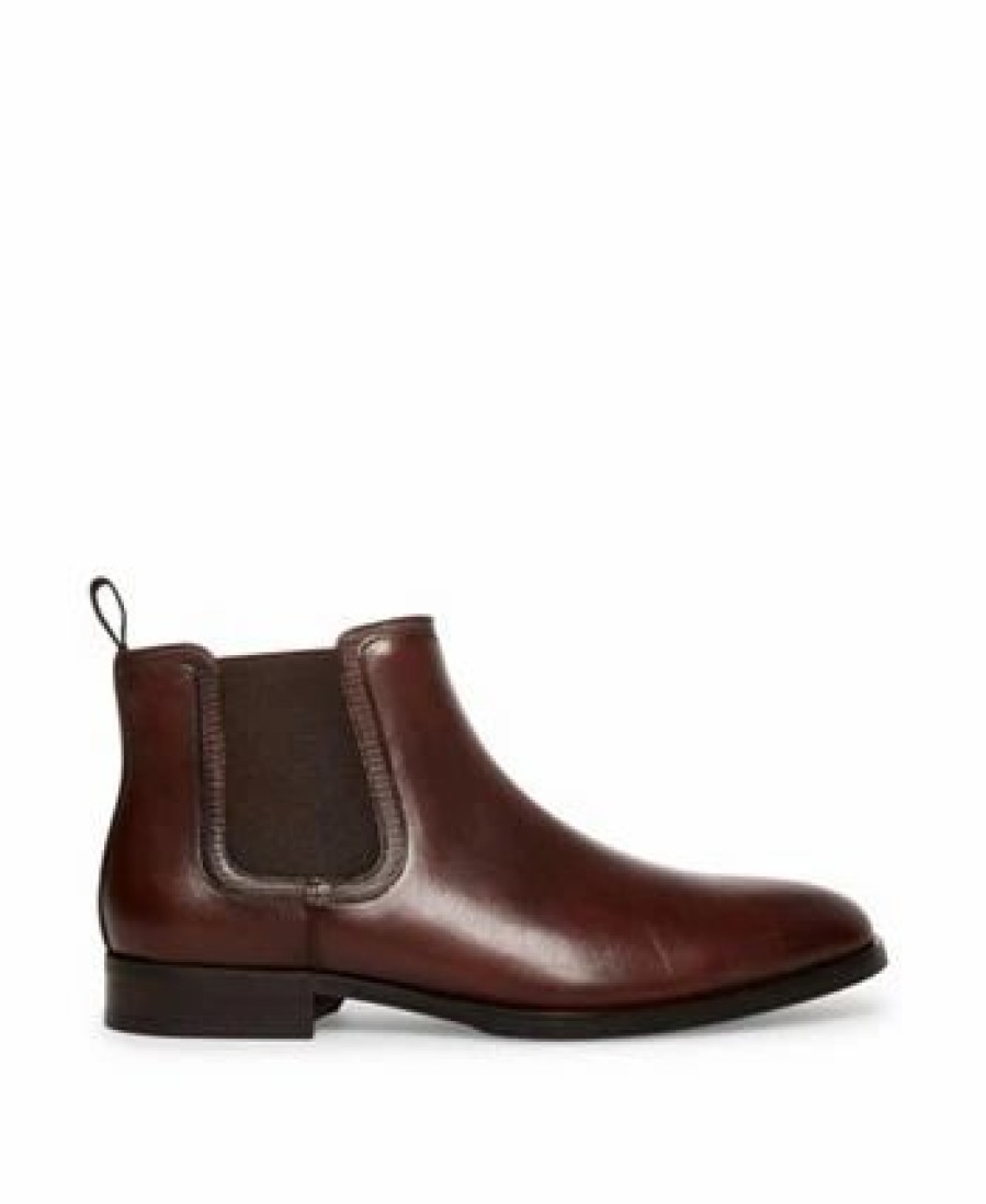 All Men'S Shoes * | Steve Madden 'S Duke Dress Chelsea Boots Cognac Leather