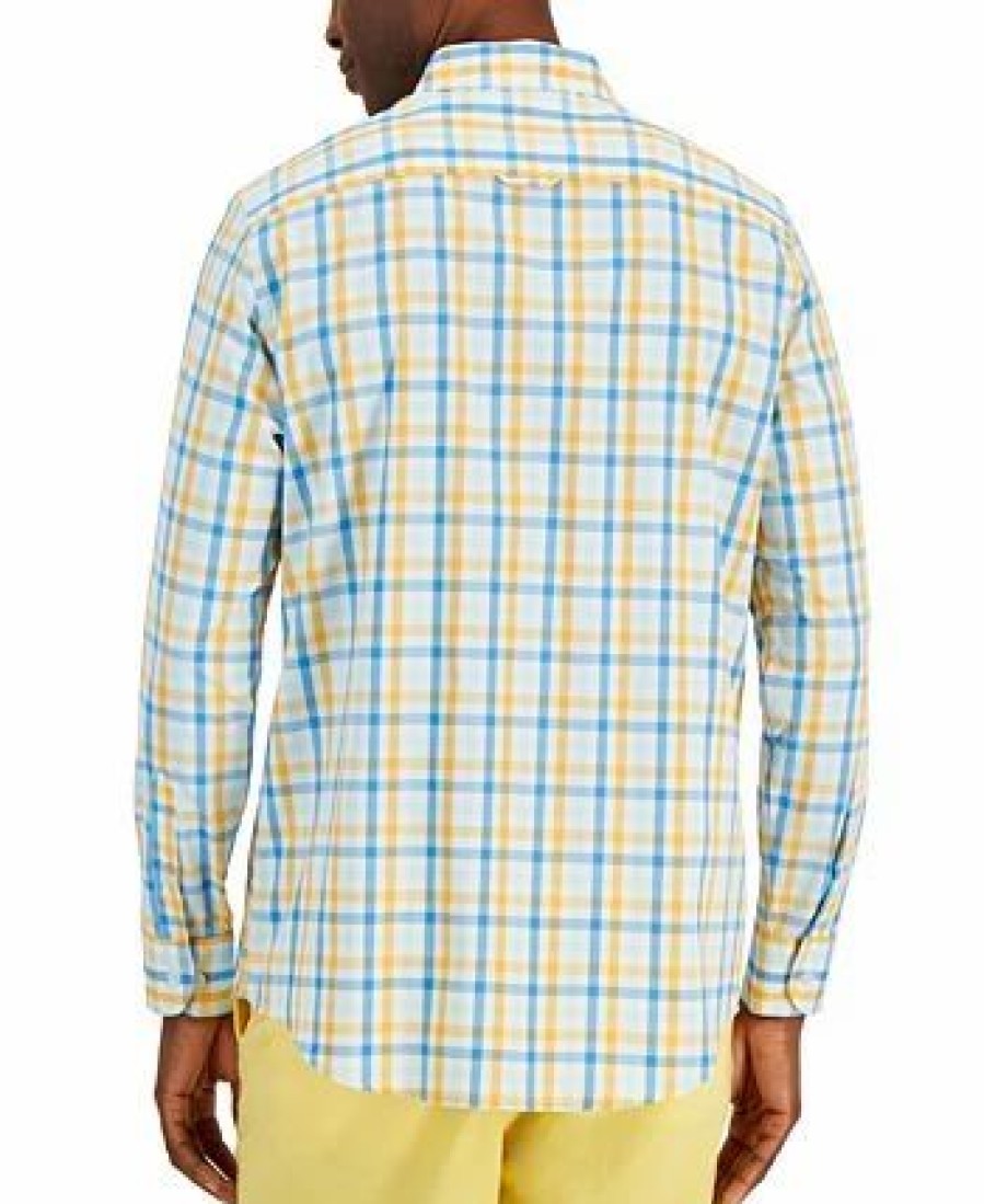 Casual Button-Down Shirts * | Club Room Men'S Performance Plaid Shirt With Pocket, Created For Macy'S