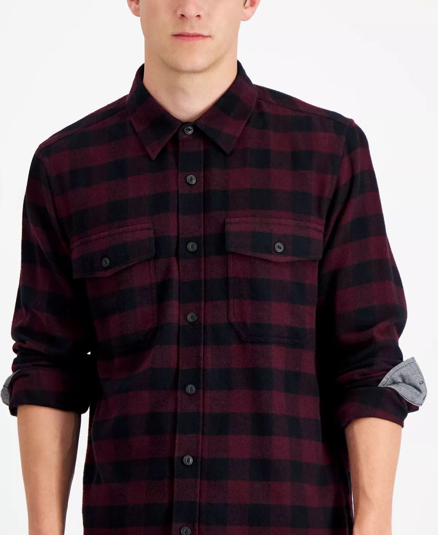 Casual Button-Down Shirts * | Sun + Stone Men'S Check Flannel Shirt, Created For Macy'S