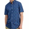 Casual Button-Down Shirts * | Club Room Men'S Peter Classic-Fit Maritime-Print Check Button-Down Poplin Shirt, Created For Macy'S Navy Blue