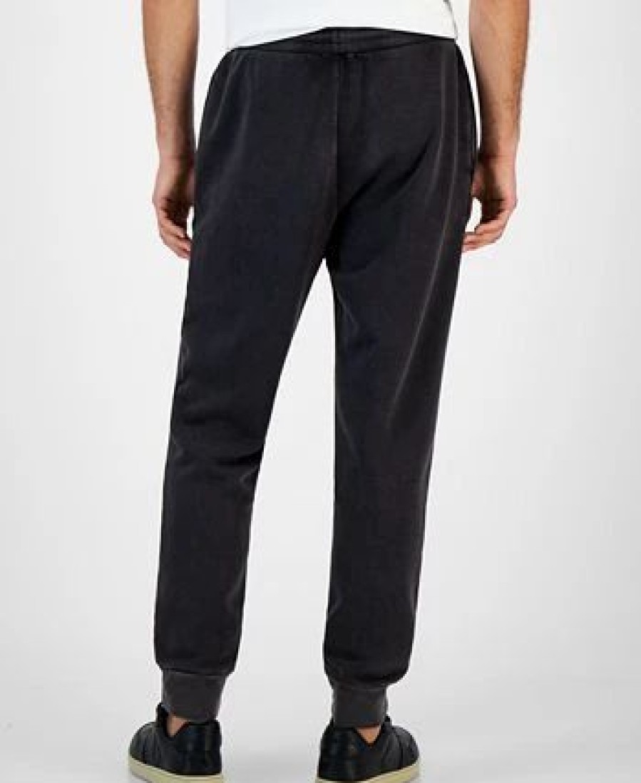 Pants * | Inc International Concepts .N.C. International Concepts Men'S Regular-Fit Acid-Washed Moto Joggers, Created For Macy'S Deep Black