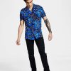 Casual Button-Down Shirts * | Inc International Concepts Men'S Regular-Fit Butterfly Short-Sleeve Shirt, Created For Macy'S Beaucoup Blue