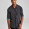 Casual Button-Down Shirts * | And Now This Men'S Striped Long-Sleeve Resort Shirt