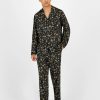 Pajamas & Robes * | Inc International Concepts .N.C. International Concepts Men'S 2-Pc. Floral-Print Pajama Set, Created For Macy'S Black/Green