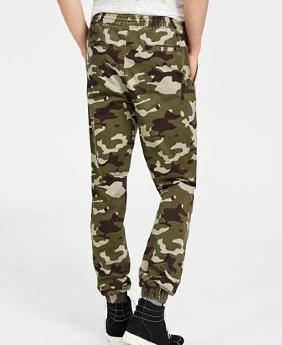 Pants * | Sun + Stone Men'S Articulated Camo Jogger Pants, Created For Macy'S Simple Sage