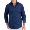 Casual Button-Down Shirts * | Alfani Men'S Entour Leaf-Print Shirt, Created For Macy'S