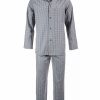 Pajamas & Robes * | Club Room Men'S Triple Window Check Pajama Set, Created For Macy'S Grey