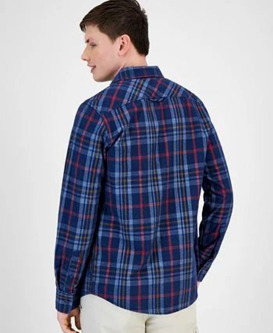 Casual Button-Down Shirts * | Sun + Stone Men'S Mitchell Plaid Shirt, Created For Macy'S