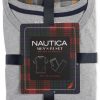 Pajamas & Robes * | Nautica Men'S 2-Pc. Classic-Fit Solid T-Shirt & Plaid Flannel Pajama Pants Set Grey Htr