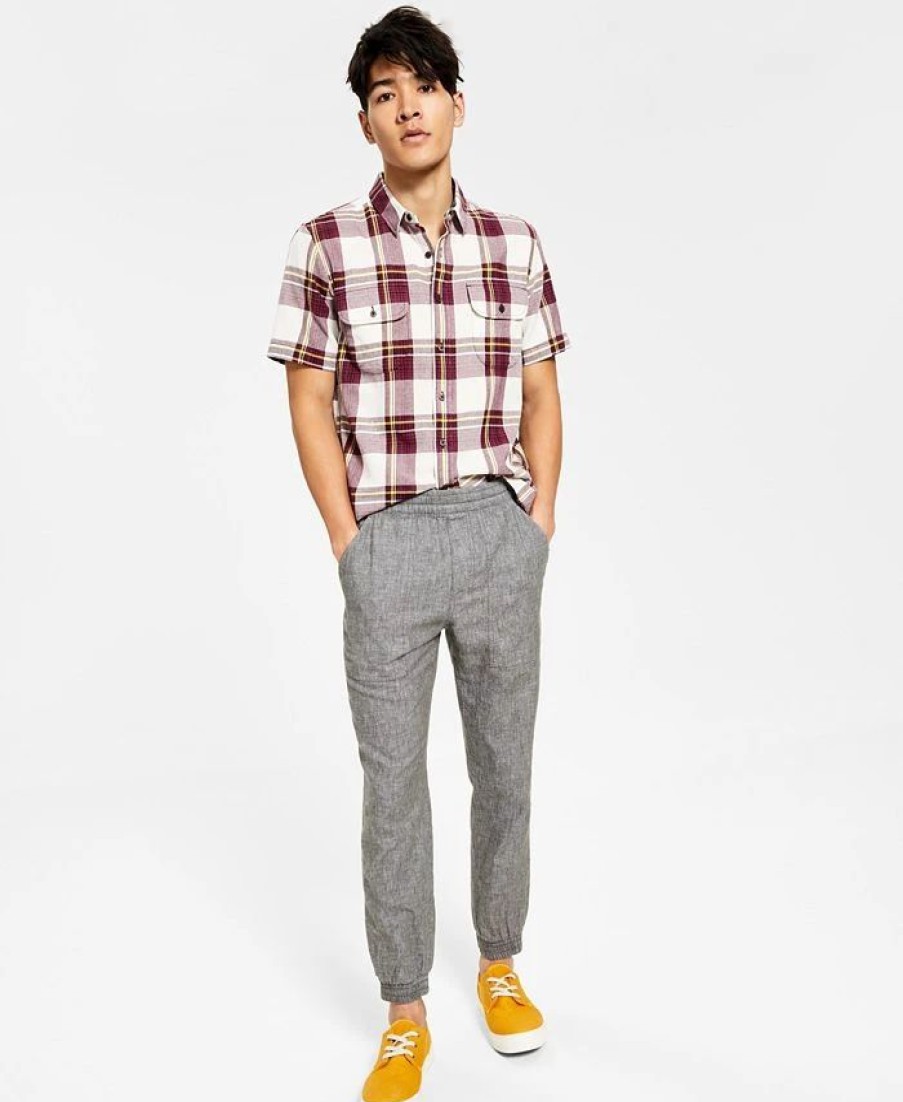 Pants * | Sun + Stone Men'S Charles Linen Jogger Pants, Created For Macy'S