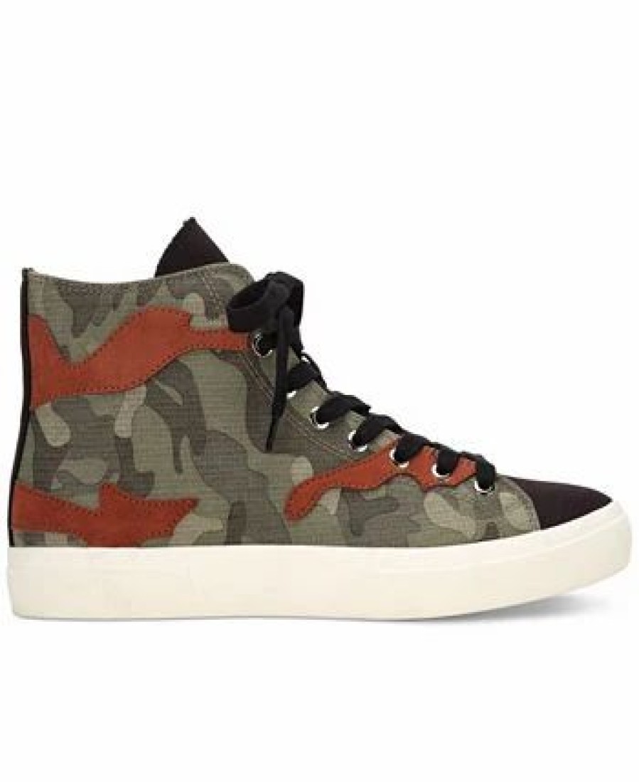 All Men'S Shoes * | Sun + Stone Men'S Mesa Camo Print Patchwork Lace-Up High Top Sneakers, Created For Macy'S Camo/Red