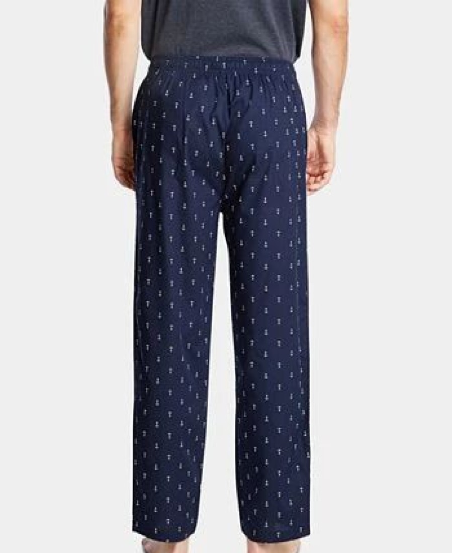 Pajamas & Robes * | Nautica Men'S Cotton Anchor-Print Pajama Pants Maritime Navy