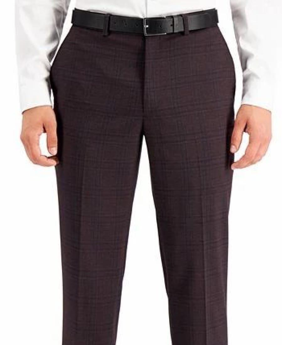 Pants * | Inc International Concepts Men'S Slim-Fit Purple Plaid Suit Pants, Created For Macy'S Berry Combo