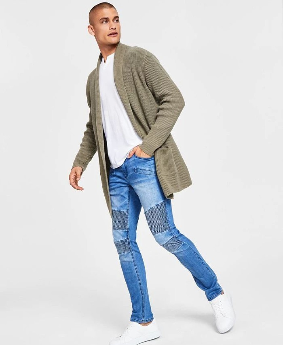 All Men'S Clothing * | Inc International Concepts .N.C. International Concepts Men'S Ribbed-Knit Long Shawl-Collar Cardigan, Split-Neck T-Shirt & Skinny-Fit Moto Jeans, Created For Macy'S