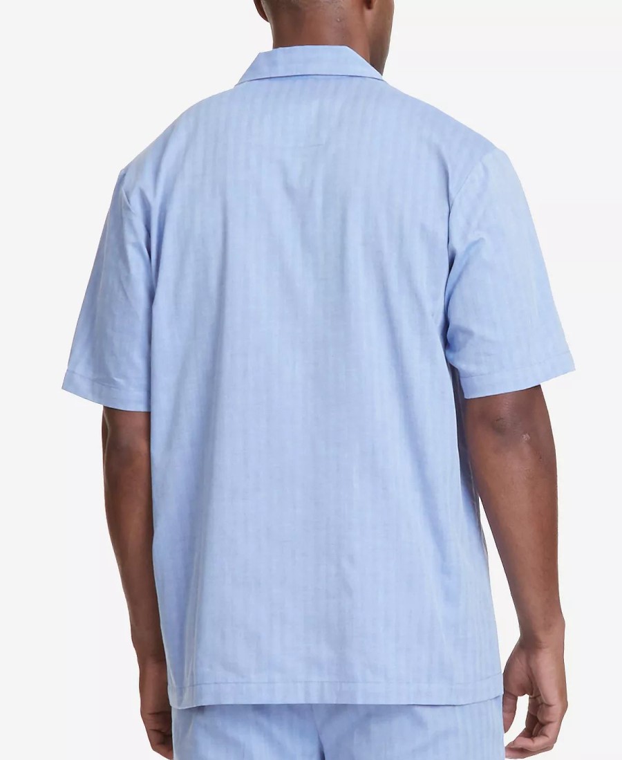 Pajamas & Robes * | Nautica Men'S Herringbone Comfort Cotton Pajama Shirt Cornflower