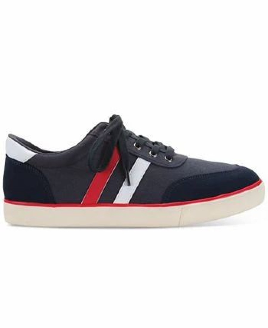 All Men'S Shoes * | Club Room Men'S Stripe Lace-Up Sneakers, Created For Macy'S Navy/Red