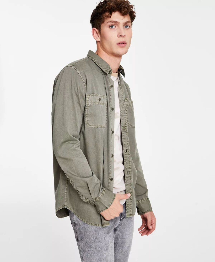 Casual Button-Down Shirts * | Sun + Stone Men'S Long Sleeve Twill Shirt, Created For Macy'S