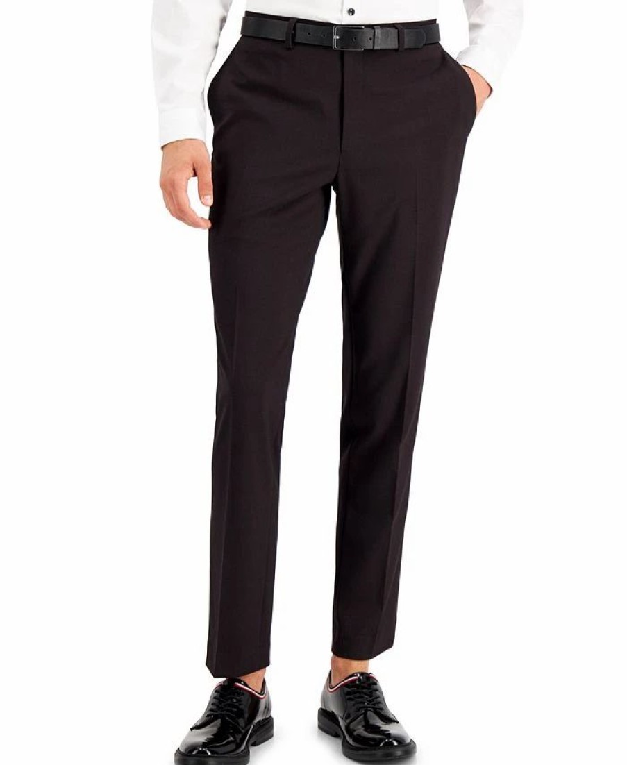 Pants * | Inc International Concepts Men'S Slim-Fit Burgundy Solid Suit Pants, Created For Macy'S Pure Burgundy