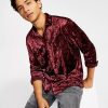 Casual Button-Down Shirts * | Inc International Concepts Men'S Crinkled Velvet Button-Up Long-Sleeve Shirt, Created For Macy'S