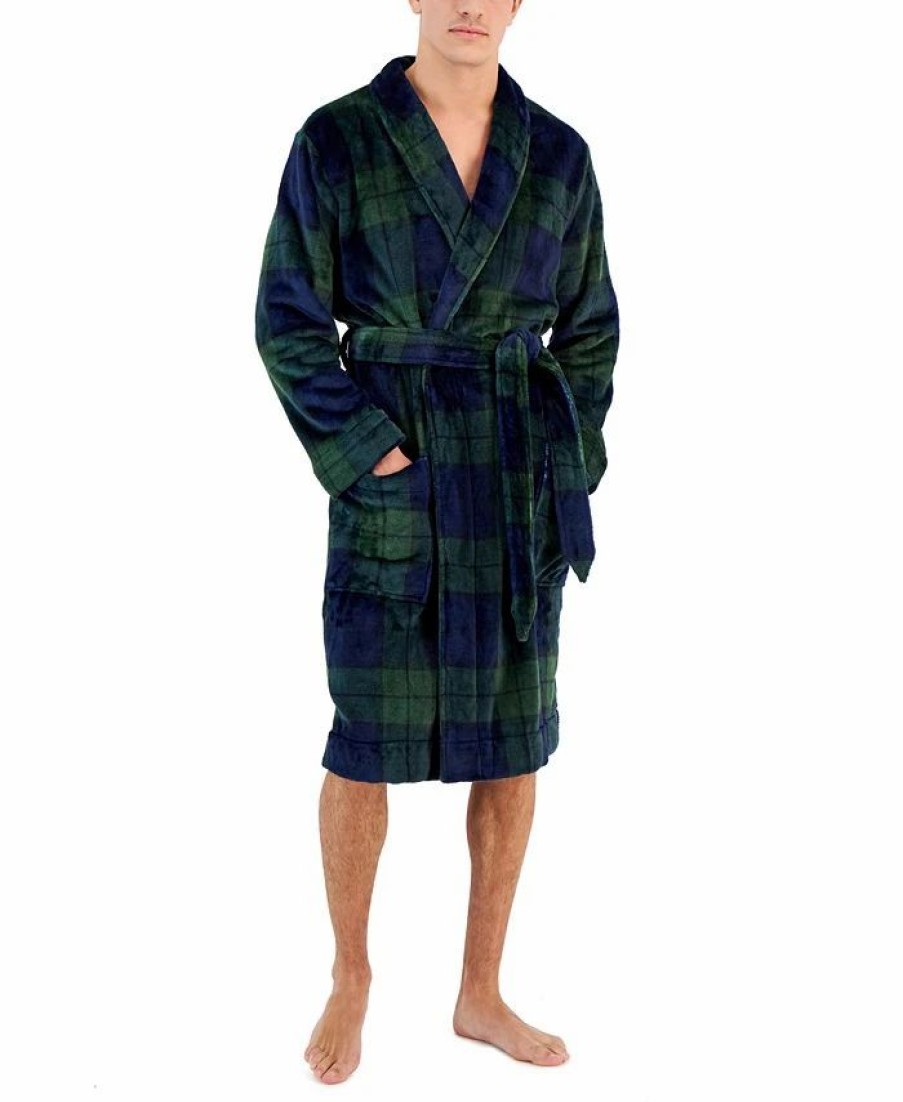 Pajamas & Robes * | Club Room Men'S Plush Pajama Robe, Created For Macy'S