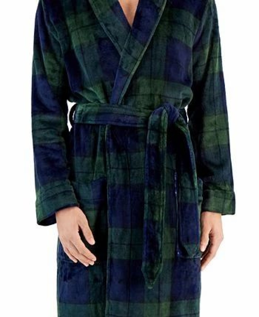 Pajamas & Robes * | Club Room Men'S Plush Pajama Robe, Created For Macy'S