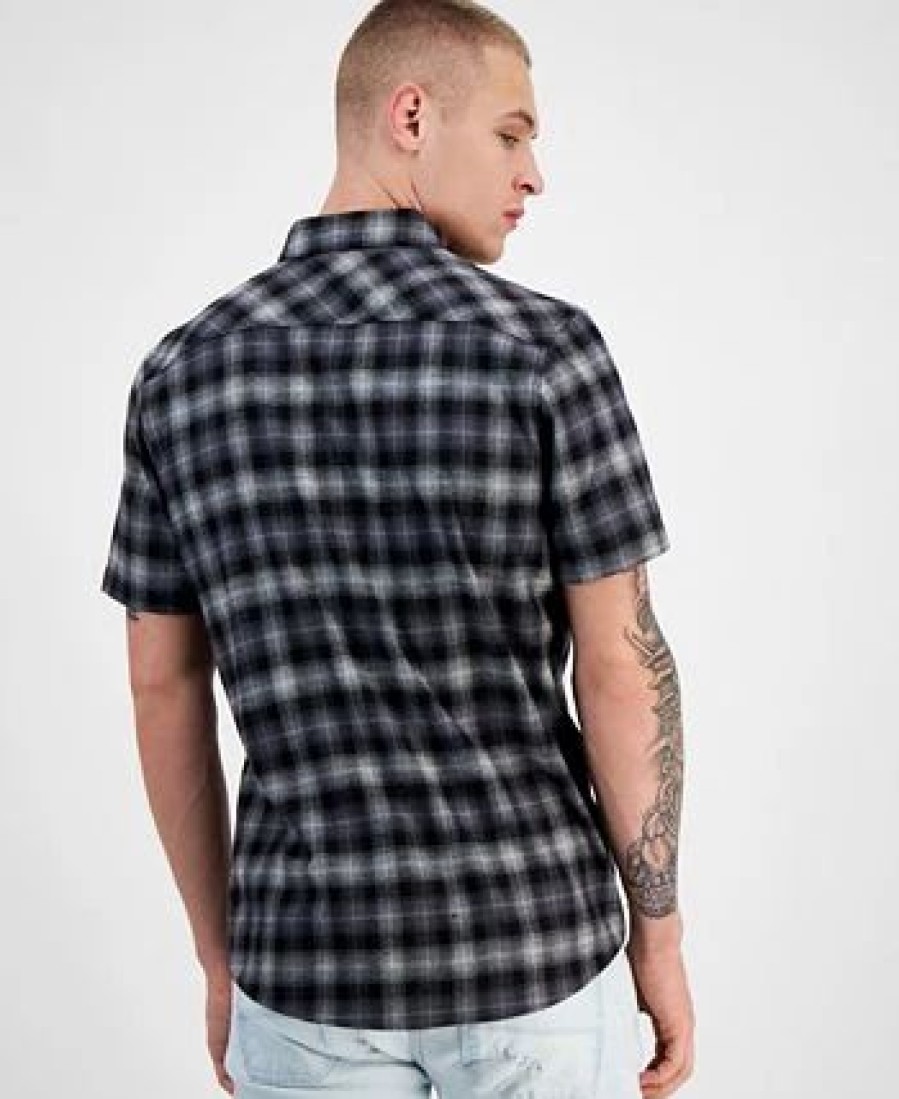 Casual Button-Down Shirts * | Inc International Concepts Men'S Plaid Short-Sleeve Button-Up Shirt, Created For Macy'S