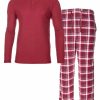 Pajamas & Robes * | Isotoner Signature Men'S Sleep Thermal Top Pant Set Burgundy