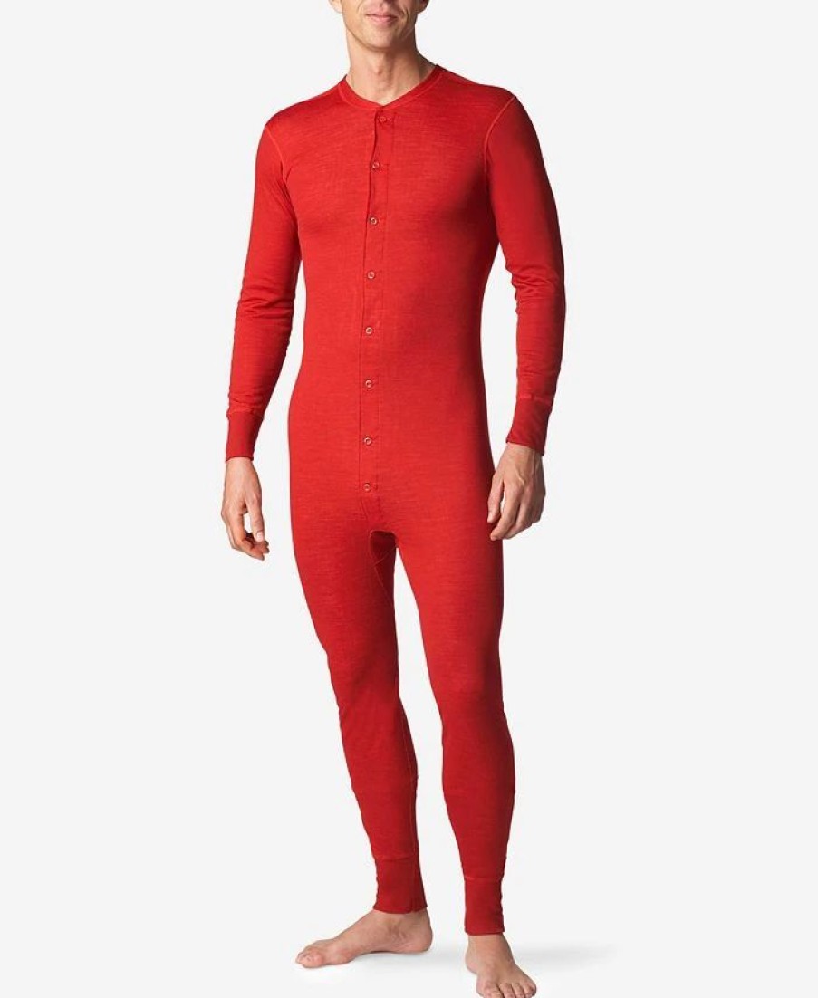 Pajamas & Robes * | Stanfield'S Men'S 2 Layer Merino Wool Blend Onesie Red