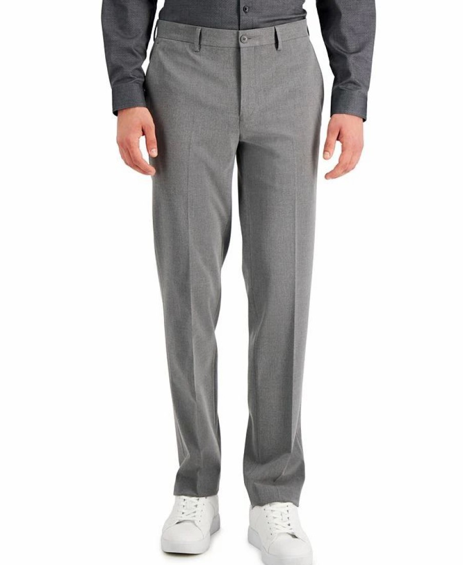 Pants * | Inc International Concepts Men'S Slim-Fit Gray Solid Suit Pants, Created For Macy'S Pure Grey