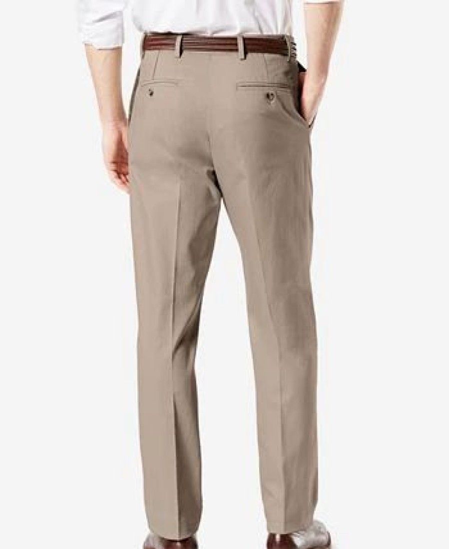 Pants * | Dockers Men'S Signature Lux Cotton Classic Fit Pleated Creased Stretch Khaki Pants