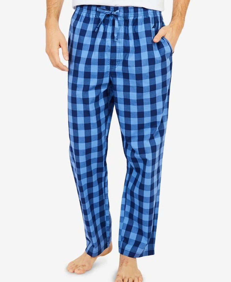 Pajamas & Robes * | Nautica Men'S Buffalo Plaid Cotton Pajama Pants Navy