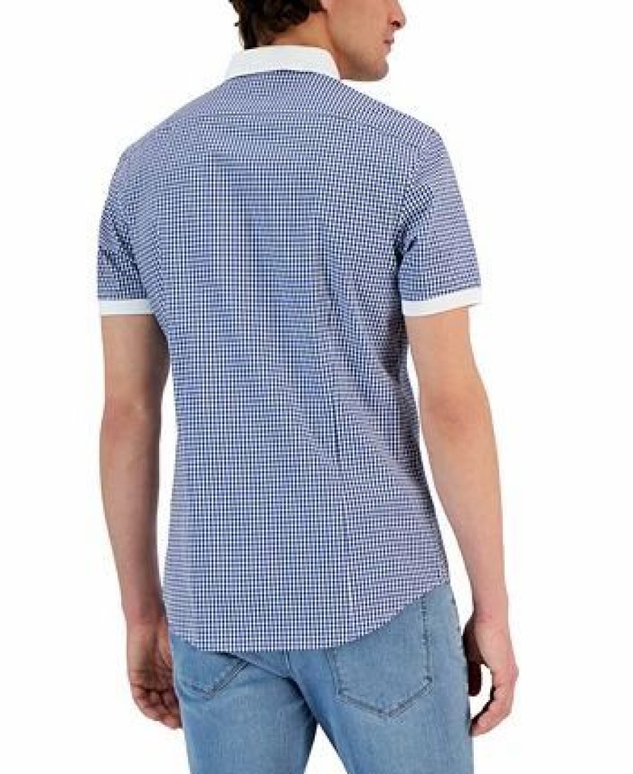 Casual Button-Down Shirts * | Michael Kors N'S Slim-Fit Short-Sleeve Gingham Shirt