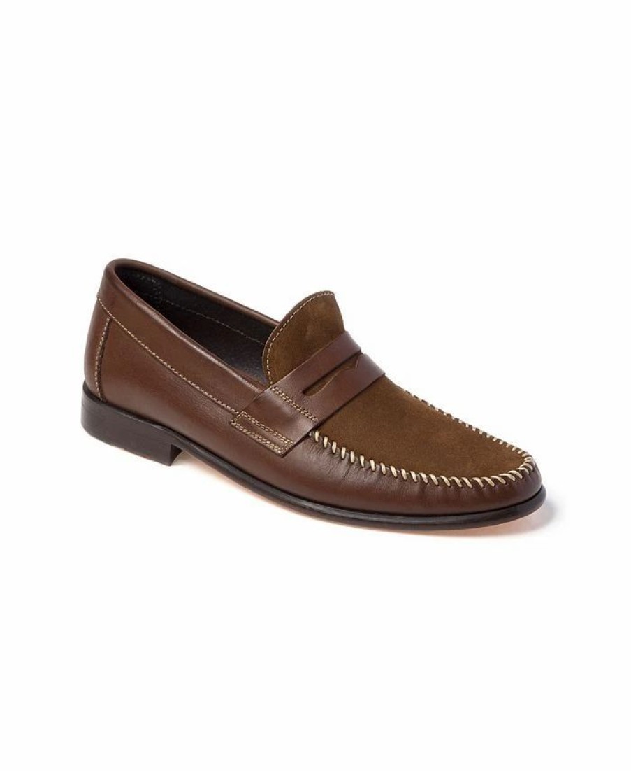 All Men'S Shoes * | Sandro Moscoloni Whip Stitch Moc Toe Penny Strap Slip-On