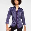 Casual Button-Down Shirts * | Inc International Concepts Men'S Ben Classic-Fit Geo-Print Button-Down Shirt, Created For Macy'S Deep Purple