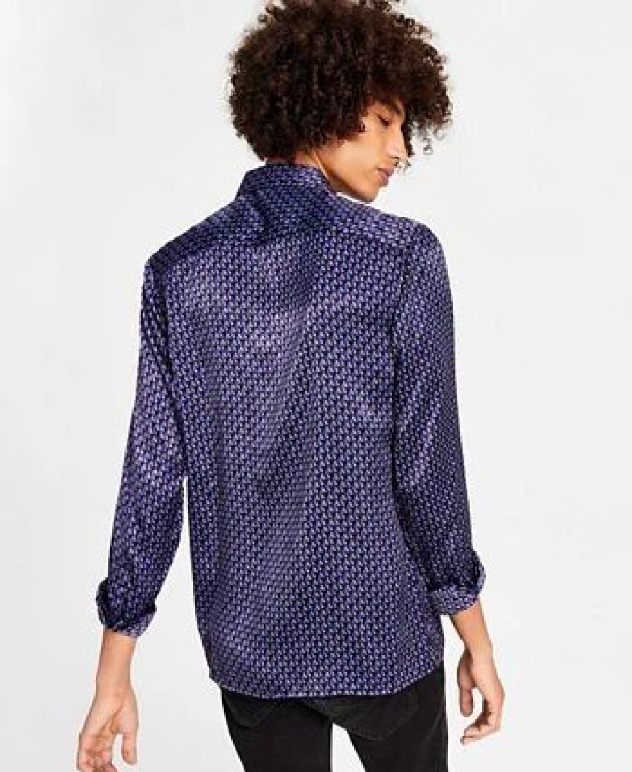 Casual Button-Down Shirts * | Inc International Concepts Men'S Ben Classic-Fit Geo-Print Button-Down Shirt, Created For Macy'S Deep Purple