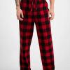 Pajamas & Robes * | Club Room Men'S Cozy Fleece Pajama Pants, Created For Macy'S Red Black