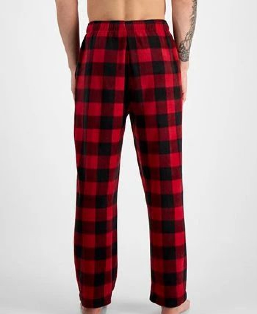 Pajamas & Robes * | Club Room Men'S Cozy Fleece Pajama Pants, Created For Macy'S Red Black