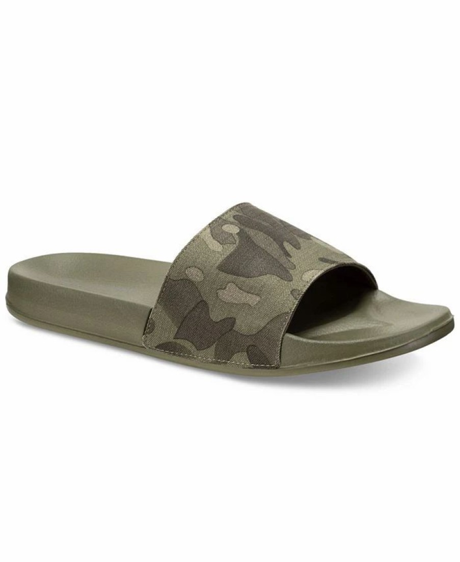 All Men'S Shoes * | Sun + Stone Men'S Pool Slide Sandals, Created For Macy'S Olive Camo