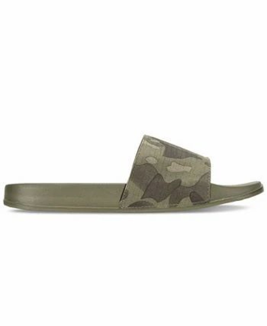 All Men'S Shoes * | Sun + Stone Men'S Pool Slide Sandals, Created For Macy'S Olive Camo