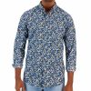 Casual Button-Down Shirts * | Club Room Men'S Rada Classic-Fit Floral-Print Button-Down Poplin Shirt, Created For Macy'S Navy Blue Combo