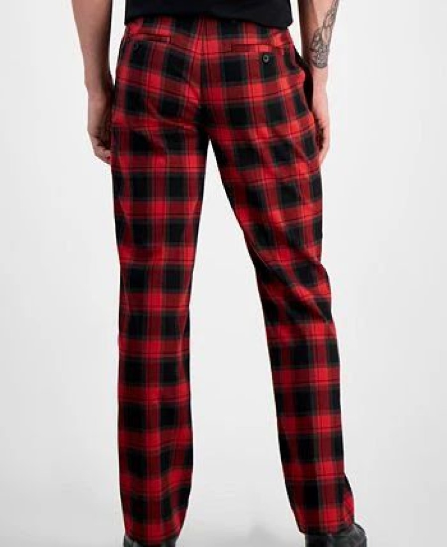 Pants * | Inc International Concepts Men'S Alain Slim-Fit Plaid Suit Pants, Create For Macy'S Cut Ruby