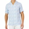 Casual Button-Down Shirts * | Club Room Men'S Short-Sleeve Tile Shibori Silk Shirt, Created For Macy'S Bright White