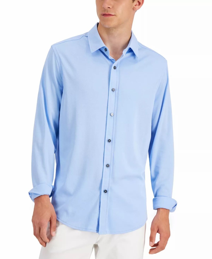 Casual Button-Down Shirts * | Alfani Men'S Regular-Fit Supima Cotton Birdseye Shirt, Created For Macy'S